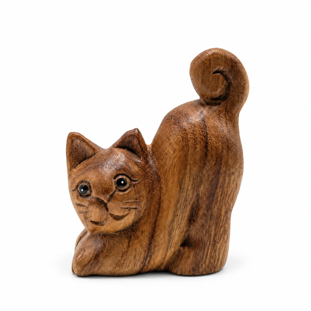 Left-facing cat — retouched front photograph