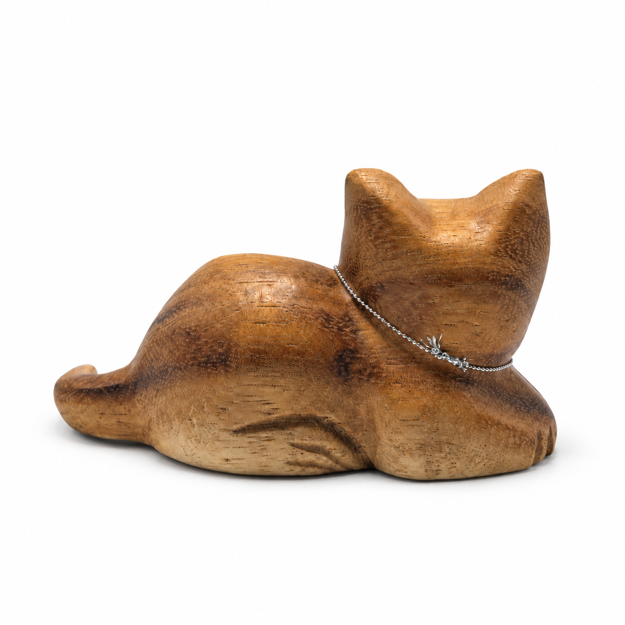 Left Back lounging wooden cat
