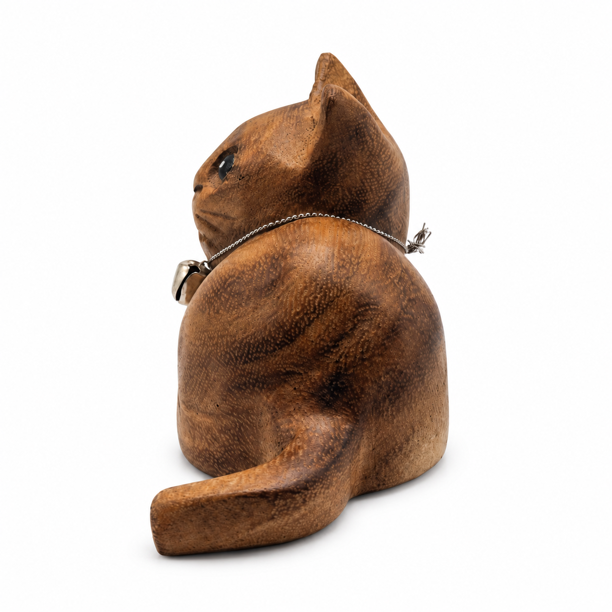 Left Rear lounging wooden cat