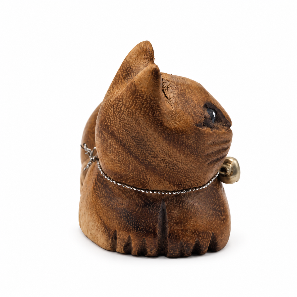 Left Side lounging wooden cat