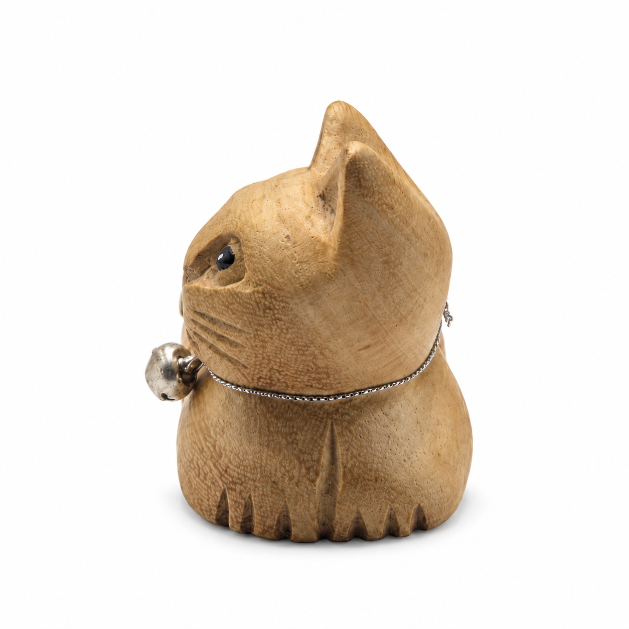 Right Side lounging wooden cat