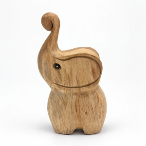 Round-bellied wooden elephant — example A, side left