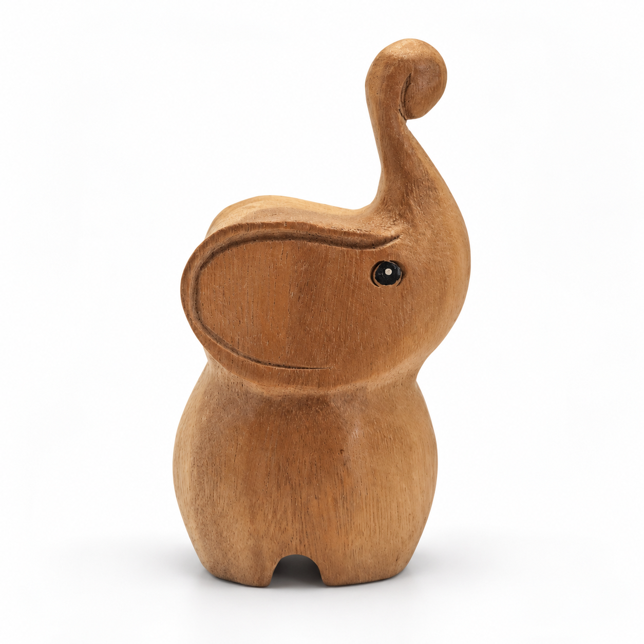 Round-bellied wooden elephant — example A, side right