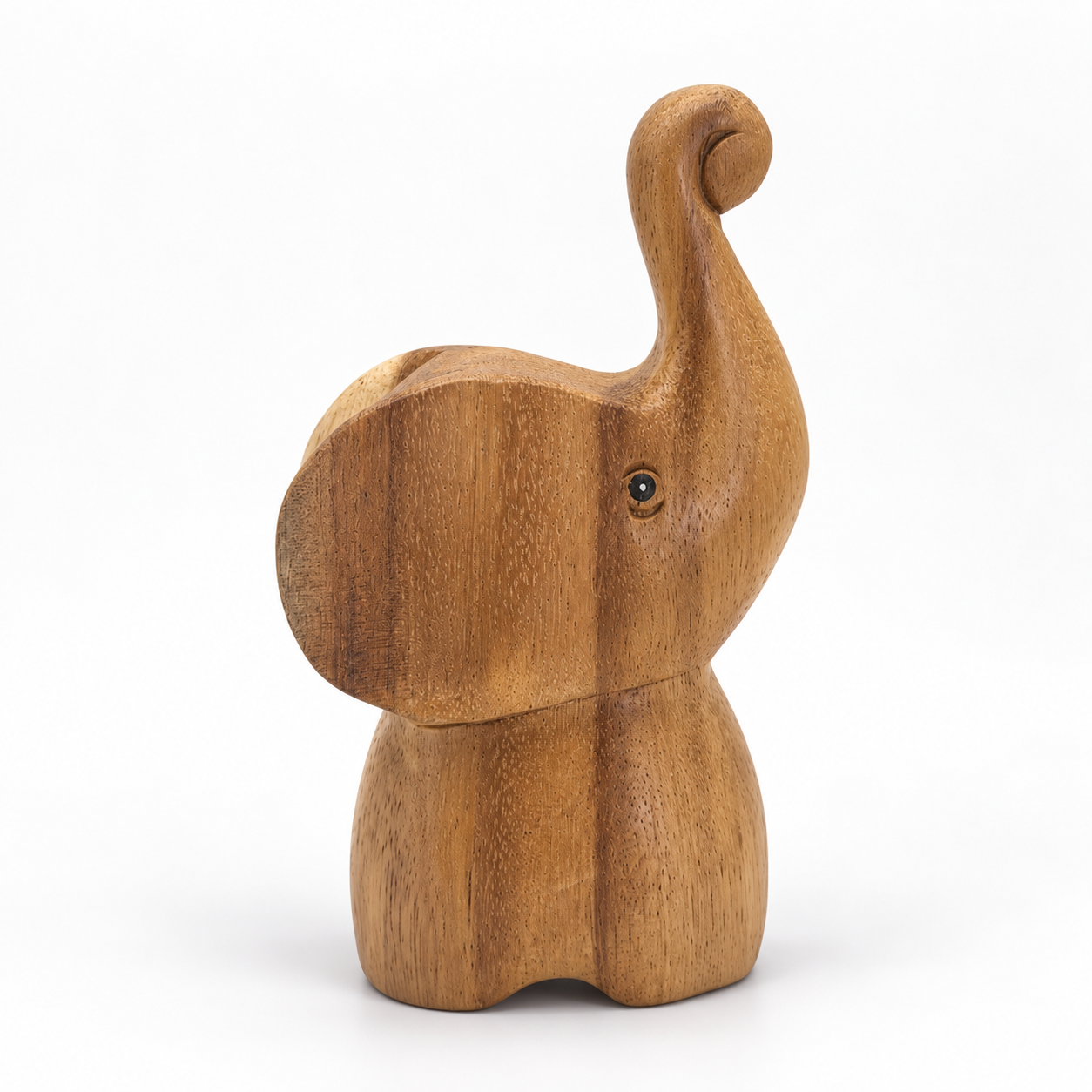 Round-bellied wooden elephant — example B, side right