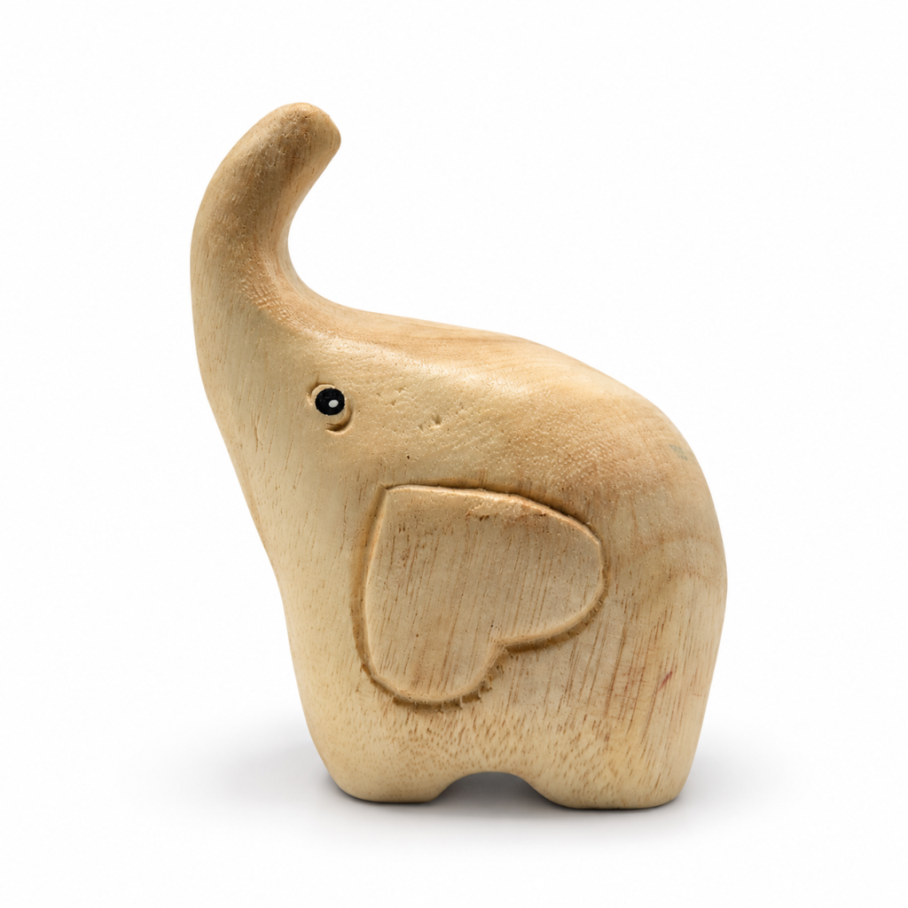 Pale Side A wooden elephant