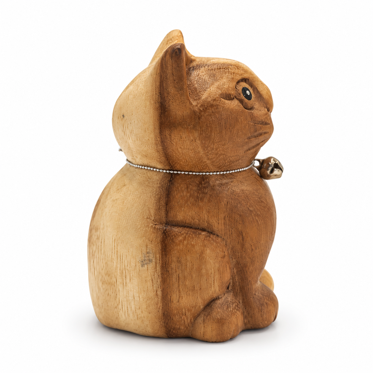 Sitting wooden cat — example B, right