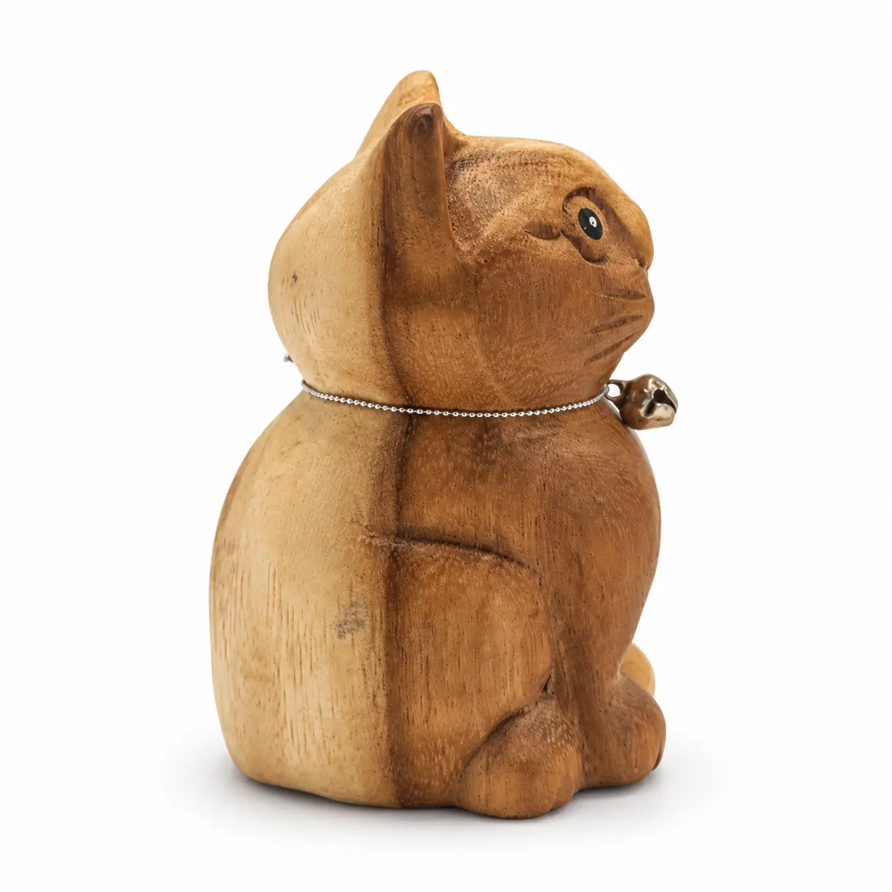 Sitting wooden cat — example B, right